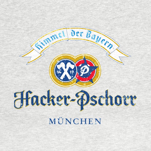 Hacker Pschorr - World Beer - Distressed by mugsandfancything